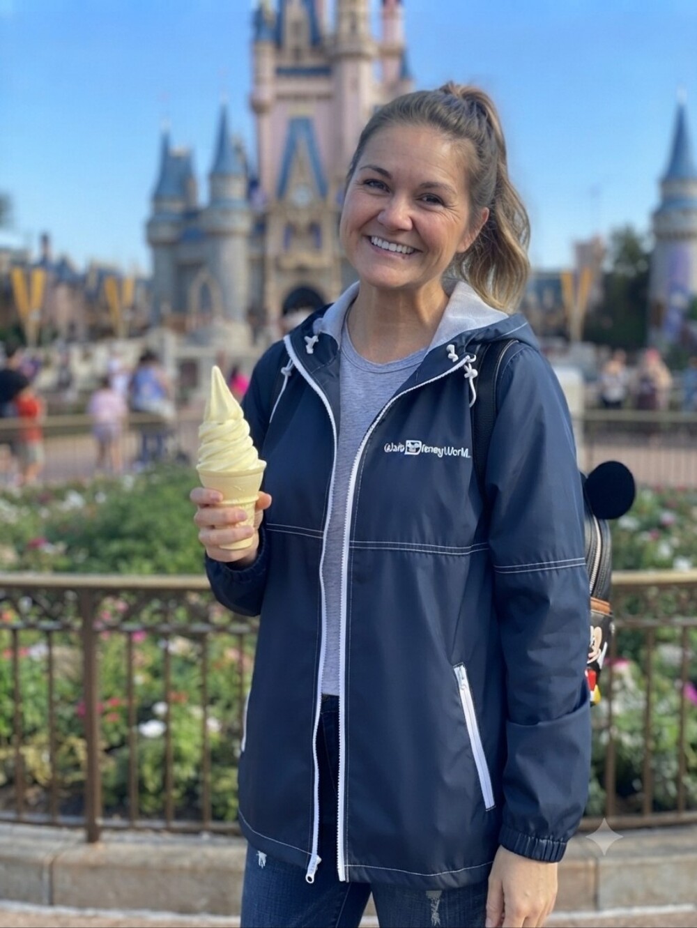 Disney Parks Walt Disney World Navy Blue Windbreaker Jacket